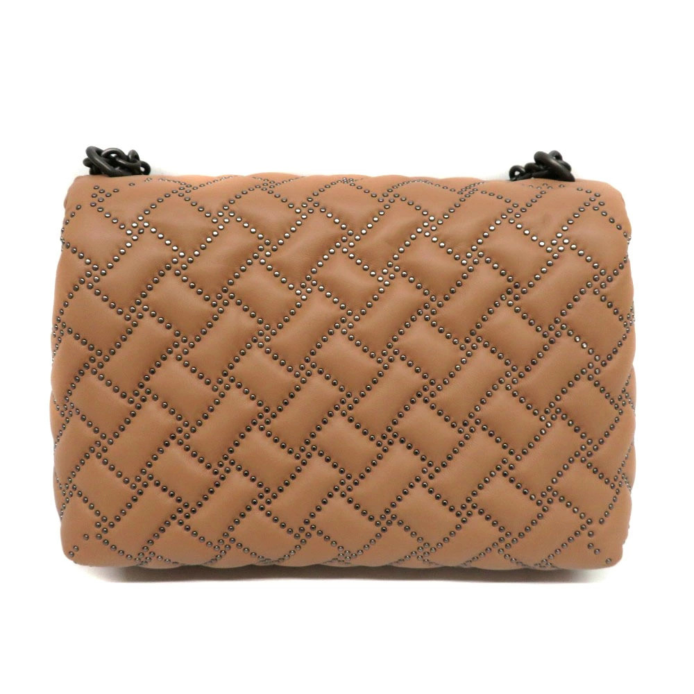 Bottega Veneta Pink Studded Leather Olympia Shoulder Brown Bag
